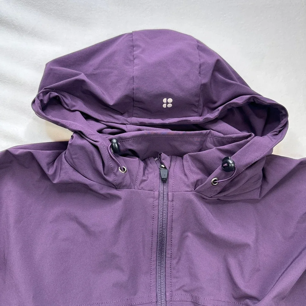 Sweaty Betty London Purple Hooded Lightweight Jacket Size S‎ Thumbholes